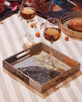 Alamkari India MDF Wood Artisan Square Serving Tray